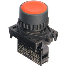 PULSADORES PLASTICOS REALZADOS 22MM NA- (ROJO) NC 10A/110V AUTONICS