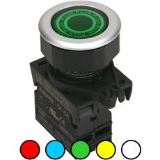 PULSADOR PLASTICO RASANTE 30MM LED 12-24VDC/AC AUTONICS