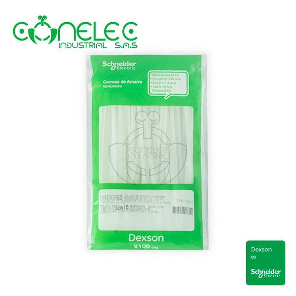 AMARRE 15cm T6x3.2mm X100UNIDADES BLANCO DEXSON